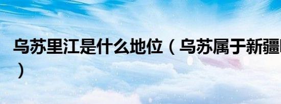 乌苏里江是什么地位（乌苏属于新疆哪个地区）