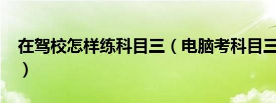 在驾校怎样练科目三（电脑考科目三包过真?）