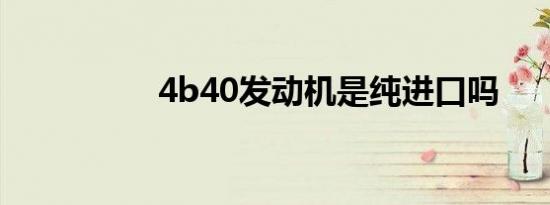4b40发动机是纯进口吗