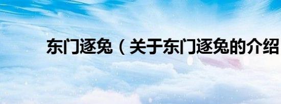 东门逐兔（关于东门逐兔的介绍）