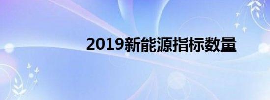 2019新能源指标数量