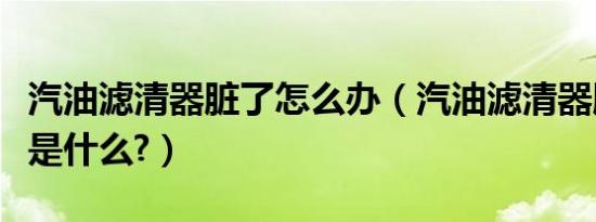 汽油滤清器脏了怎么办（汽油滤清器脏了表现是什么?）