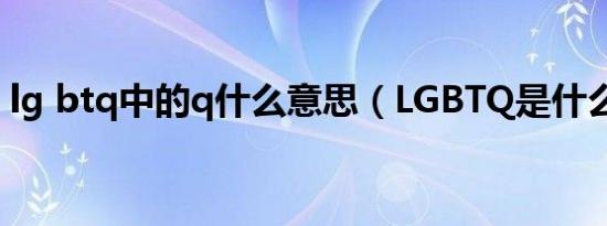 lg btq中的q什么意思（LGBTQ是什么意思）