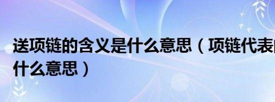 送项链的含义是什么意思（项链代表的含义是什么意思）