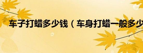 车子打蜡多少钱（车身打蜡一般多少钱?）