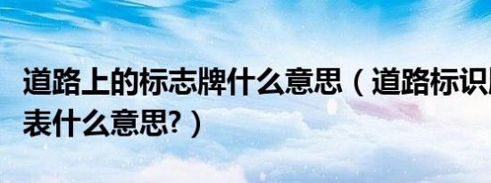 道路上的标志牌什么意思（道路标识牌各自代表什么意思?）