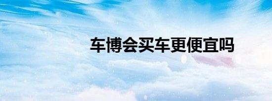 车博会买车更便宜吗