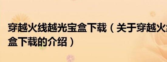 穿越火线越光宝盒下载（关于穿越火线越光宝盒下载的介绍）