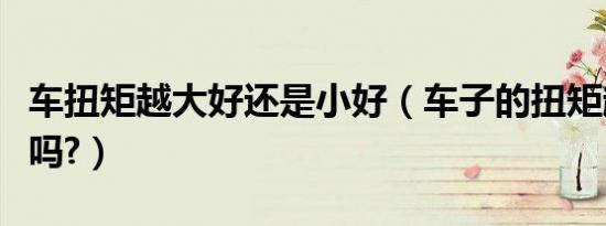 车扭矩越大好还是小好（车子的扭矩越大越好吗?）