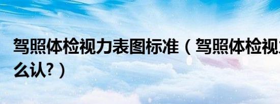 驾照体检视力表图标准（驾照体检视力表图怎么认?）