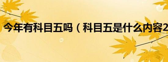 今年有科目五吗（科目五是什么内容2019?）