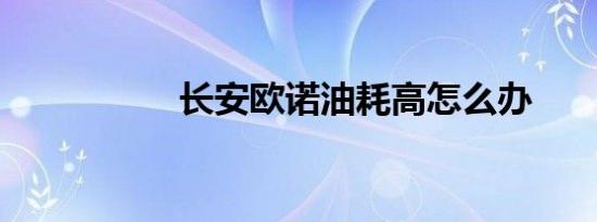 长安欧诺油耗高怎么办
