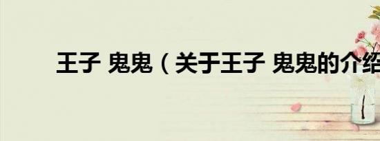 王子 鬼鬼（关于王子 鬼鬼的介绍）