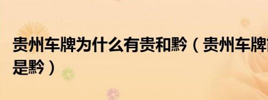 贵州车牌为什么有贵和黔（贵州车牌简称贵还是黔）