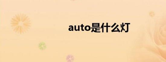 auto是什么灯
