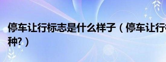 停车让行标志是什么样子（停车让行标志有几种?）