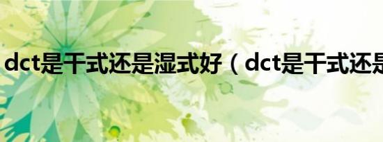 dct是干式还是湿式好（dct是干式还是湿式）
