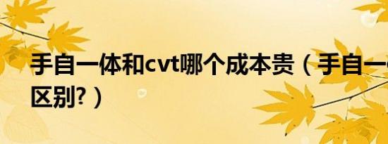 手自一体和cvt哪个成本贵（手自一体和cvt区别?）