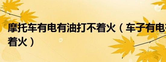 摩托车有电有油打不着火（车子有电有油打不着火）