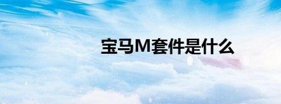 宝马M套件是什么