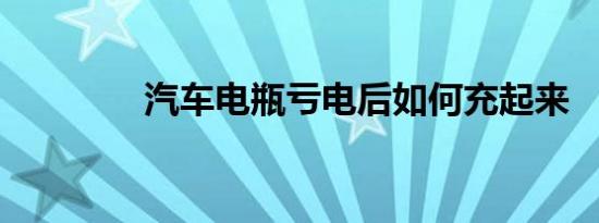 汽车电瓶亏电后如何充起来