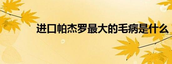 进口帕杰罗最大的毛病是什么