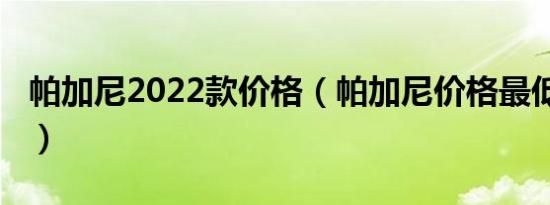 帕加尼2022款价格（帕加尼价格最低多少钱?）