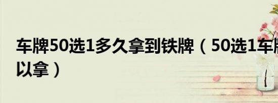 车牌50选1多久拿到铁牌（50选1车牌多久可以拿）