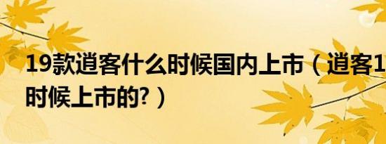 19款逍客什么时候国内上市（逍客19款什么时候上市的?）