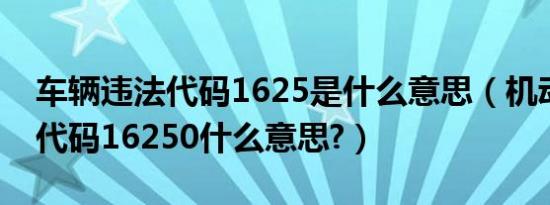 车辆违法代码1625是什么意思（机动车违法代码16250什么意思?）