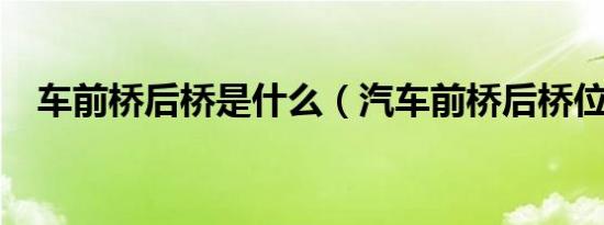 车前桥后桥是什么（汽车前桥后桥位置?）