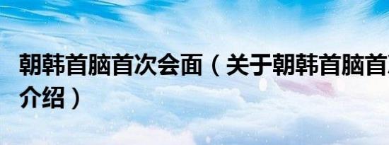 朝韩首脑首次会面（关于朝韩首脑首次会面的介绍）