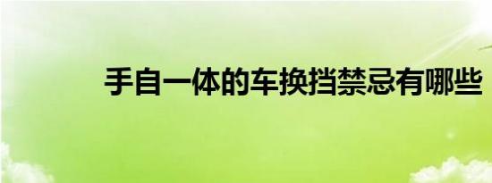 手自一体的车换挡禁忌有哪些