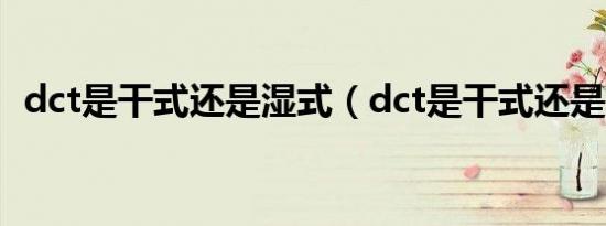 dct是干式还是湿式（dct是干式还是湿式）