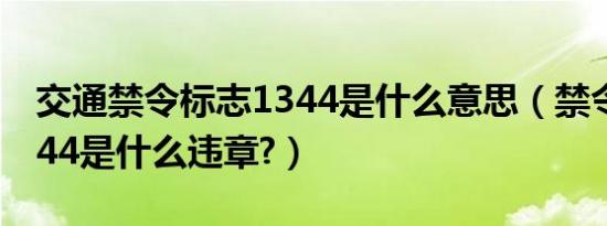 交通禁令标志1344是什么意思（禁令标志1344是什么违章?）