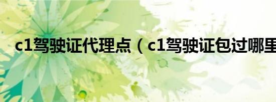 c1驾驶证代理点（c1驾驶证包过哪里有?）