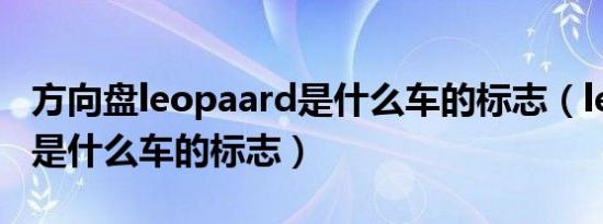 方向盘leopaard是什么车的标志（leopaard是什么车的标志）