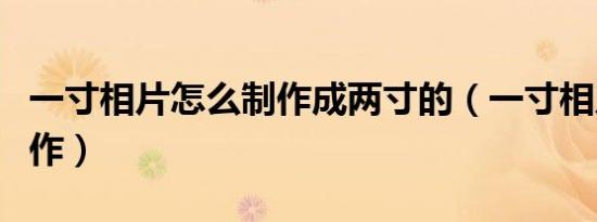 一寸相片怎么制作成两寸的（一寸相片怎么制作）