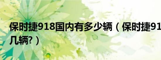 保时捷918国内有多少辆（保时捷918中国有几辆?）