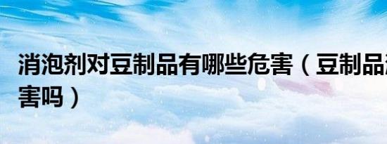消泡剂对豆制品有哪些危害（豆制品消泡剂有害吗）