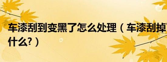 车漆刮到变黑了怎么处理（车漆刮掉了露黑是什么?）