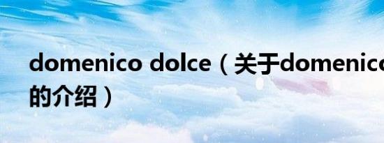 domenico dolce（关于domenico dolce的介绍）