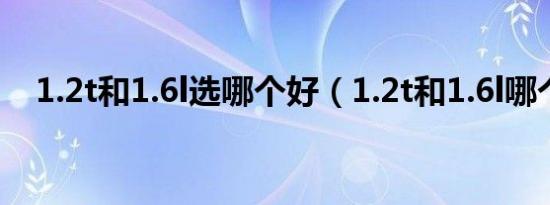 1.2t和1.6l选哪个好（1.2t和1.6l哪个好）