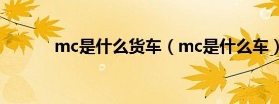 mc是什么货车（mc是什么车）