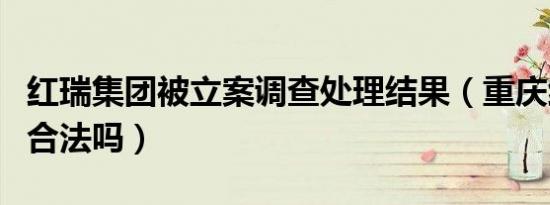 红瑞集团被立案调查处理结果（重庆红瑞集团合法吗）