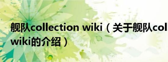 舰队collection wiki（关于舰队collection wiki的介绍）