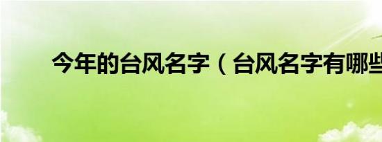 今年的台风名字（台风名字有哪些）