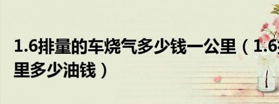 1.6排量的车烧气多少钱一公里（1.6排量一公里多少油钱）