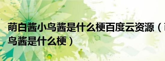 萌白酱小鸟酱是什么梗百度云资源（萌白酱小鸟酱是什么梗）