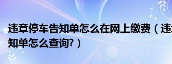 违章停车告知单怎么在网上缴费（违章停车告知单怎么查询?）